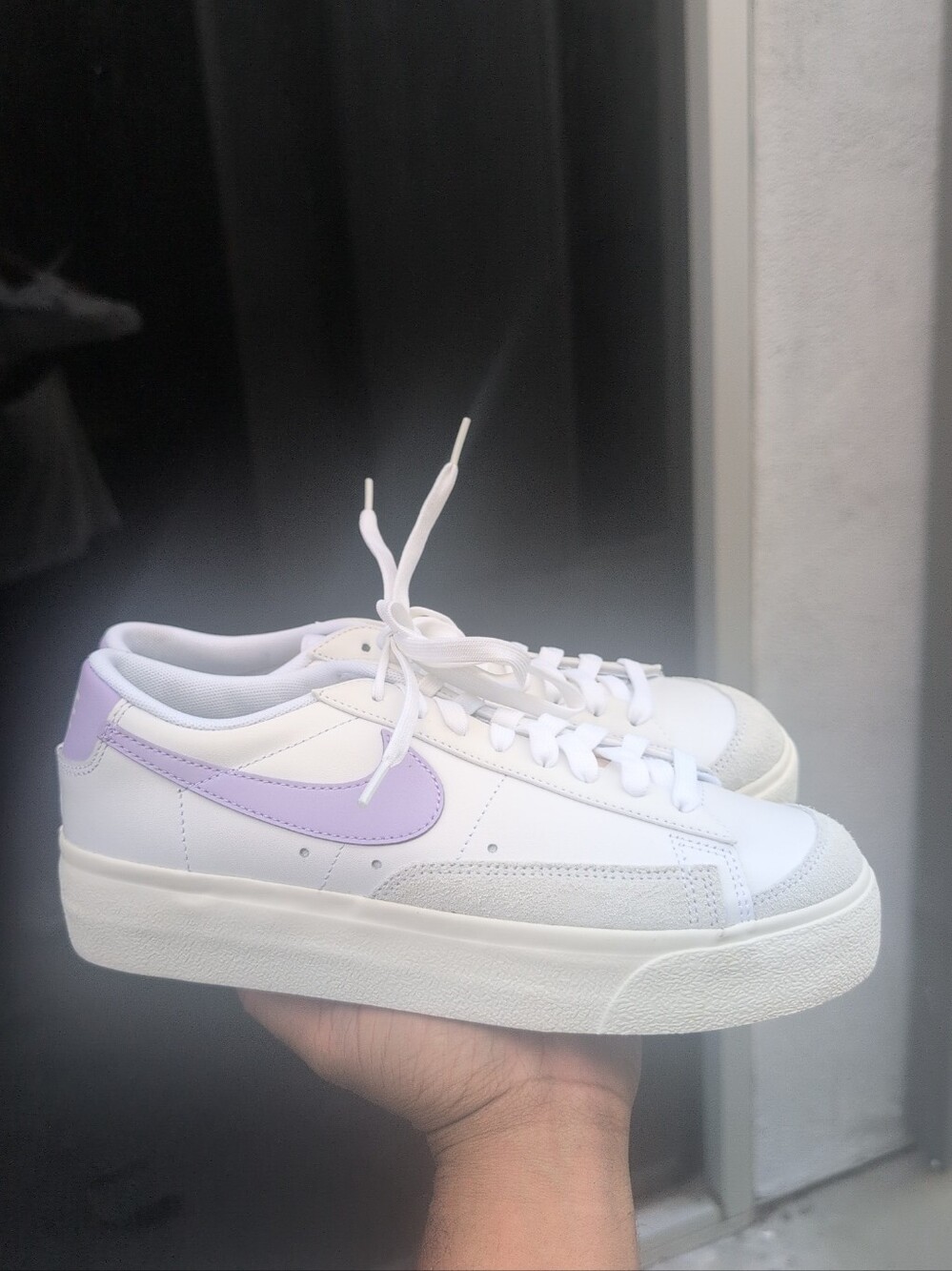 Women's Nike Blazer Low Platform White Sail Lilac Bloom-size 9